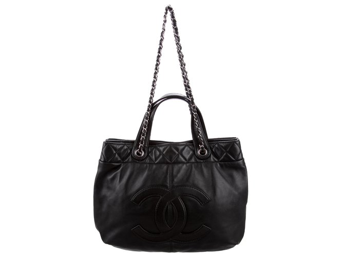 Chanel Bolsas Preto Couro  ref.86069