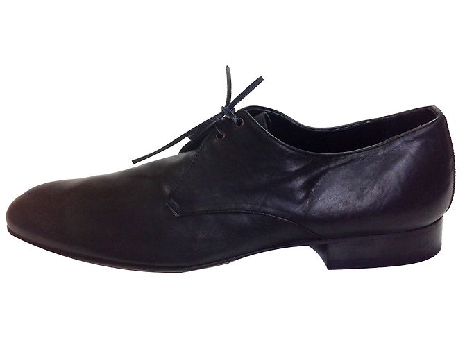Acne Scarpe Stringate in Pelle Nera Nero 