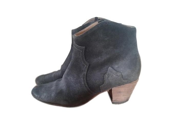 Isabel Marant Dicker Stiefel dunkelgrau Wildleder Anthrazitgrau
