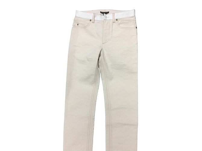 Louis Vuitton Jeans Eggshell Denim Größe 34 Aus weiß