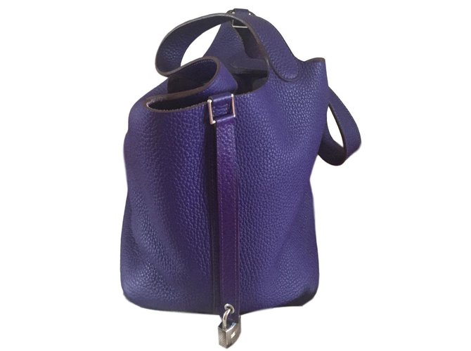 Hermès Picotin Lock 22 Iris Purple Leather  ref.86147