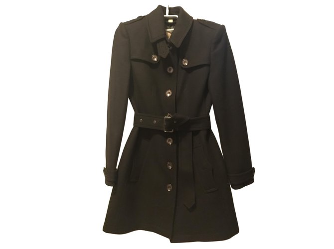 Burberry Wool coat Black  ref.86173