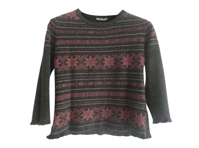 Marella Cashmere blend sweater Dark grey Cotton Viscose  ref.86233