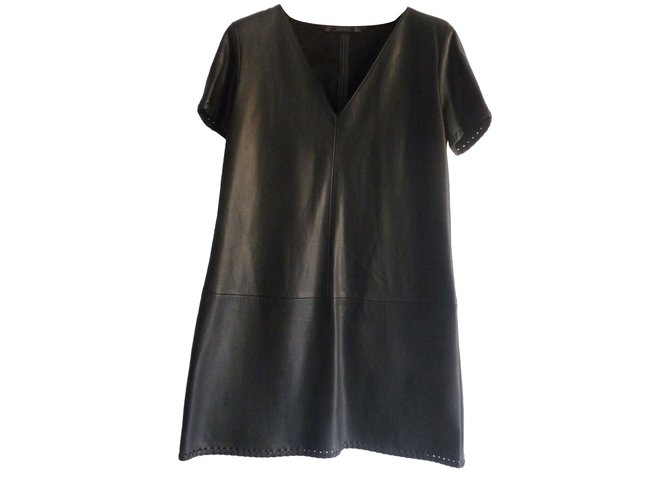 Zara A-shape dress Black Polyurethane  ref.140945