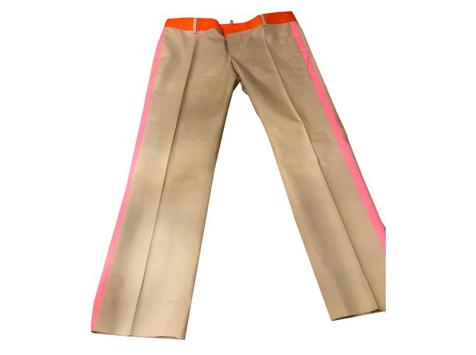 Dsquared2 Pants, leggings Beige Cotton  ref.86258