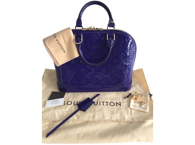 Louis Vuitton Alma Shoulder Bag PM Purple Monogram Vernis Leather