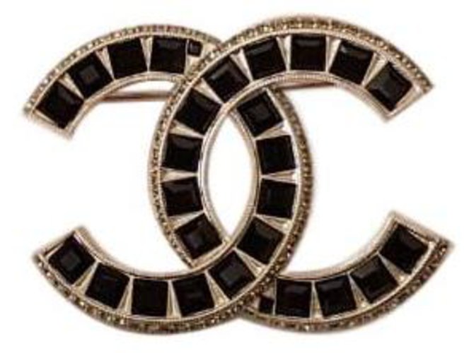 Chanel Broche Métal Noir  ref.86271