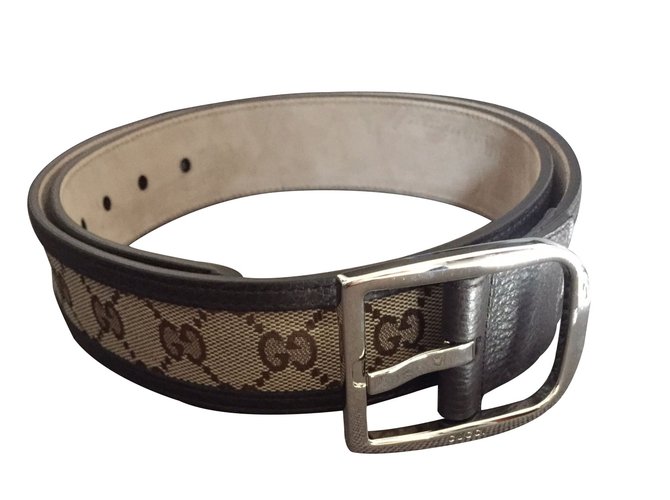 Gucci Belt Belts Leather Brown ref 