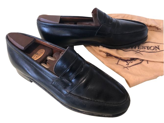Mocassini J.M. WESTON Moccasing 180 in pelle nera Nero
