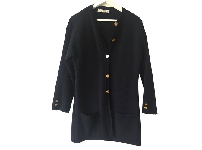 Burberry Vintage Strickjacke Marineblau Wolle  ref.86399