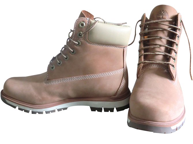 Timberland 6 pouces bottes Cuir Beige  ref.86414
