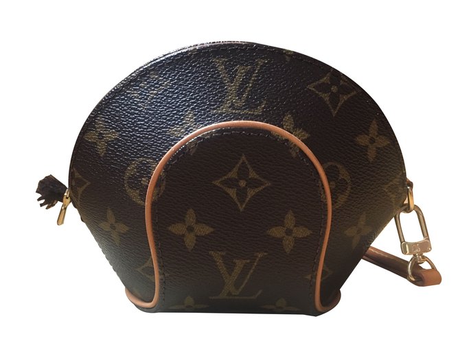 Louis Vuitton Ellipse Mini Clutch Bag Brown Monogram Canvas