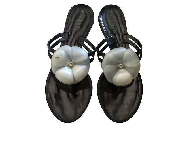 Chanel sandali Nero Plastica