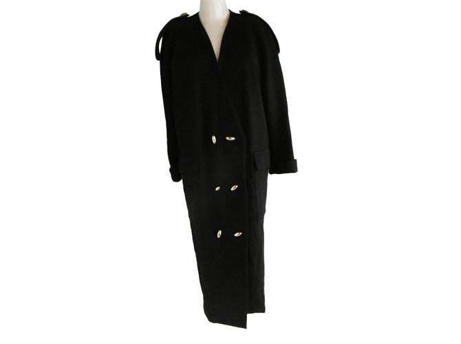 Junko Shimada Wool Epaulette Coat Black  ref.86451