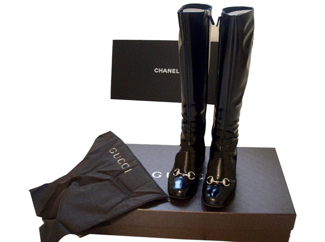 Gucci boots Black Leather  ref.86472