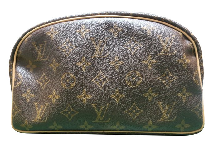 Louis Vuitton VUITTON - Bolsa de aseo 25 en monograma Marrón oscuro Lienzo  ref.86539