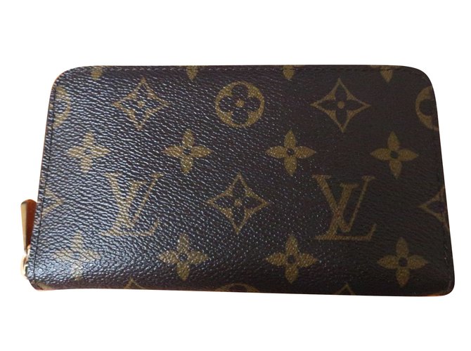 Louis Vuitton Vuitton - Cartera compacta Zippy(ya no se comercializa) Marrón oscuro Lienzo  ref.86541