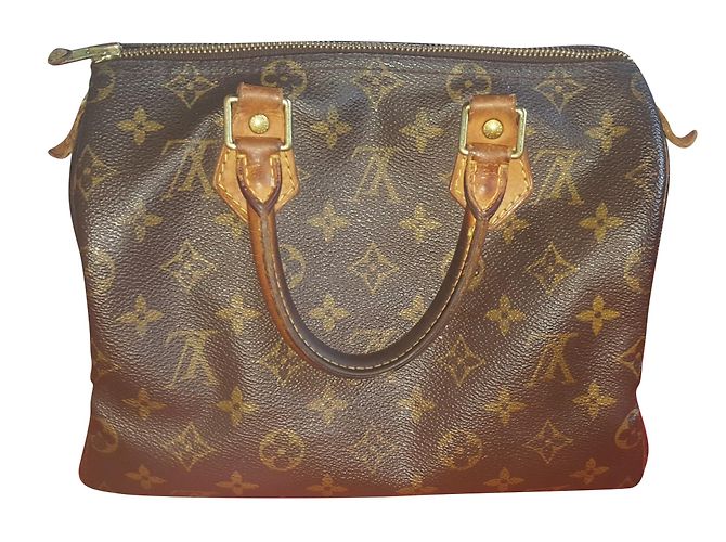 Bolsa de mão Louis Vuitton Speedy Marrom de tecido