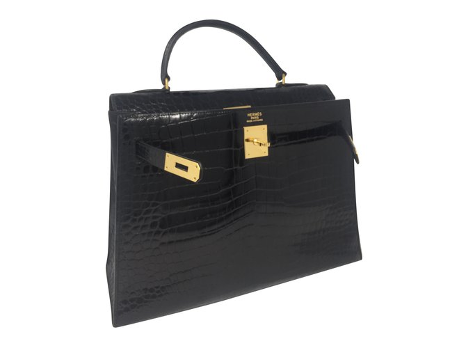 Hermès Kelly Nero Pelli esotiche  ref.86566