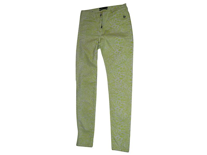 Vaqueros Estampados Maison Scotch Beige Verde Algodón