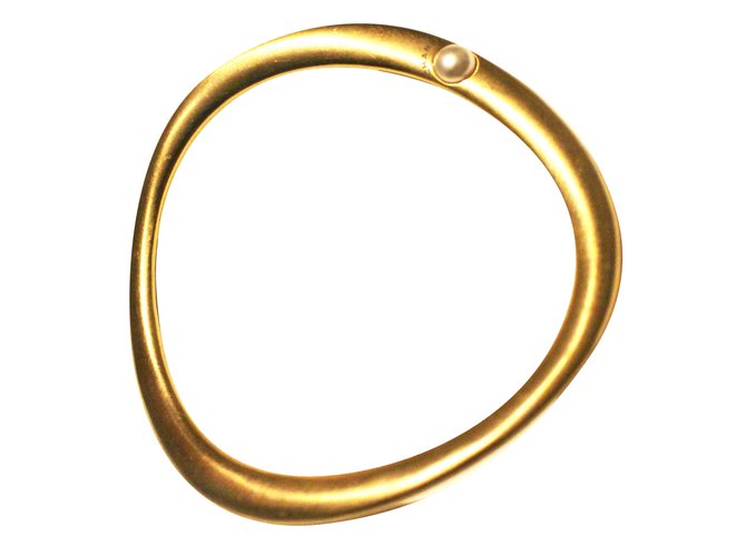 Chanel Bracelets Golden Metal Pearl  ref.86571