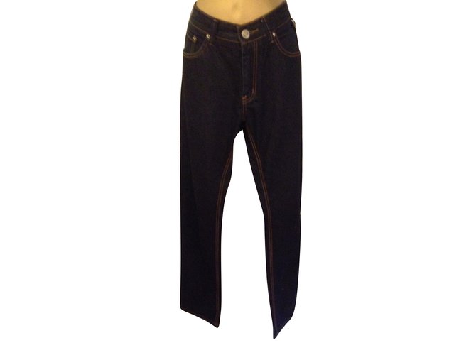 Dolce & Gabbana Pants Navy blue Cotton  ref.86601