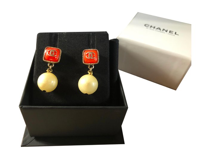Chanel Earrings Metal Pearl  ref.86605