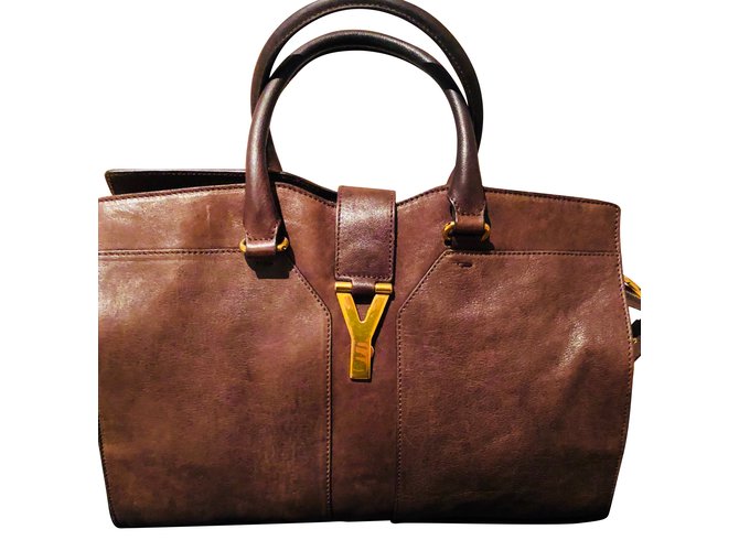 Yves Saint Laurent CHYC Handtasche Dunkelbraun Leder  ref.164670