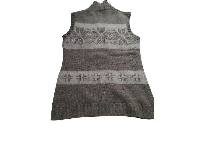 Autre Marque Strickjacke aus Kaschmir in Beige und Cremeweiß gemustert Aus weiß
