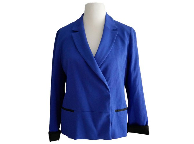 Comptoir Des Cotonniers Blazer jacket Blue Navy blue Light blue Dark blue Viscose  ref.86687