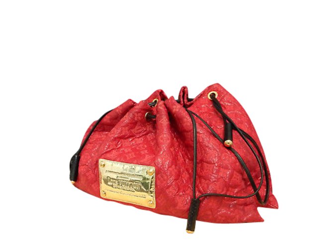 Louis Vuitton Squishy Red Drawstring Toile Rouge  ref.86861
