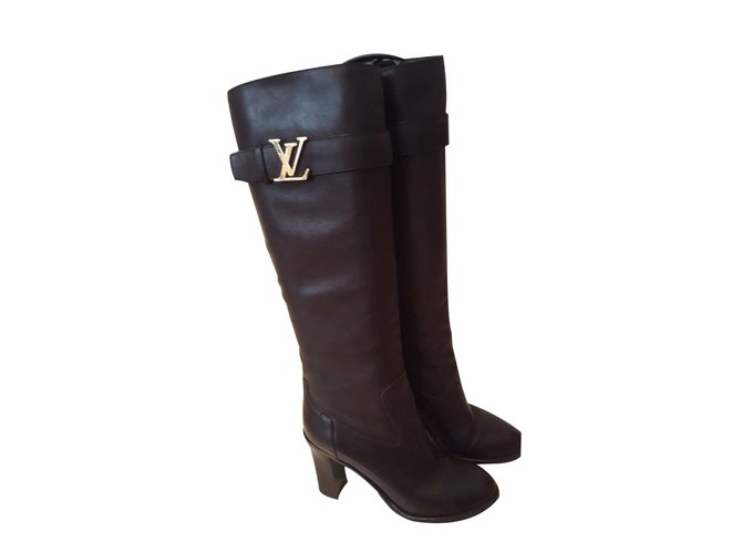 Louis Vuitton Legacy High Boots Black Leather  ref.86979
