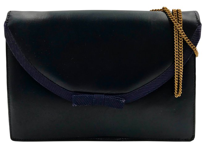 Céline Clutch bags Blue Leather  ref.87051