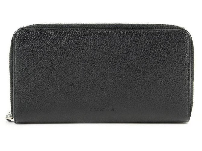 Dior-Lederbrieftasche mit Reißverschluss Schwarz  ref.87058