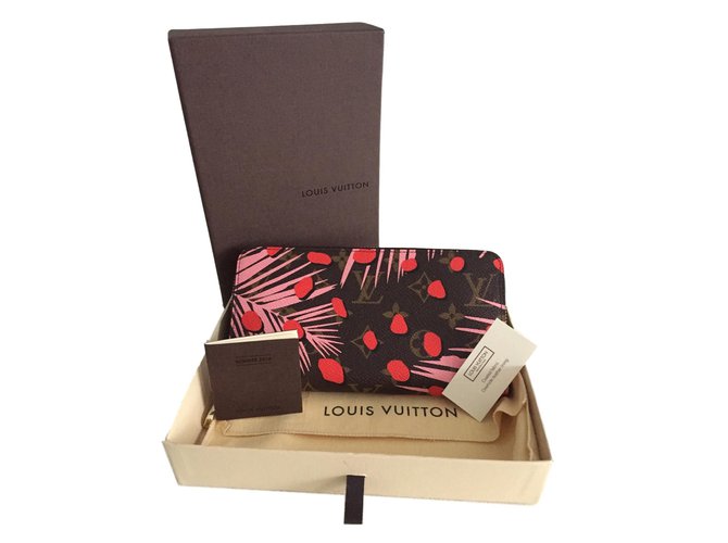 Louis Vuitton Carteira Zippy Edição Limitada / Jungle Palm Springs Marrom Couro  ref.87116