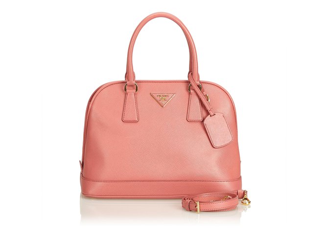 PRADA Promenade Saffiano Leather Satchel Bag Pink