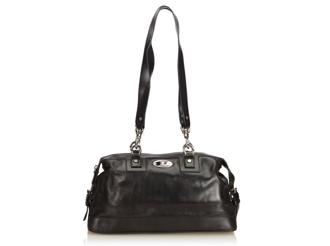 Céline Leather Shoulder Bag Black  ref.87171
