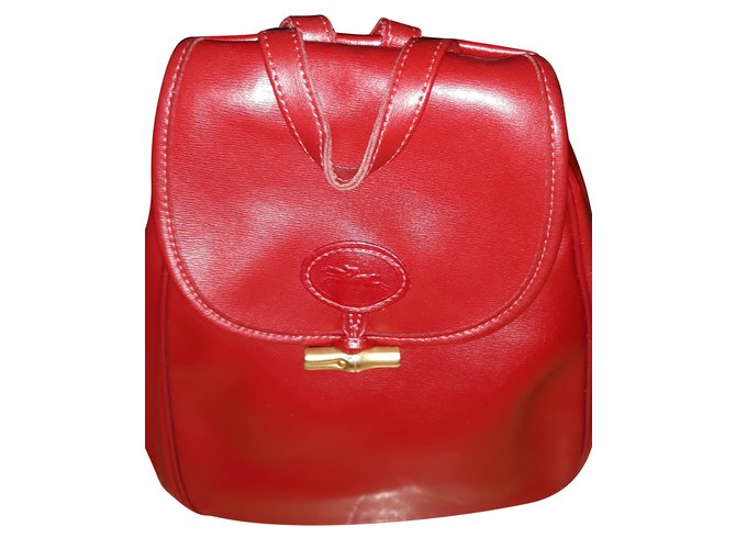 Longchamp Reed Dark red Leather  ref.87219