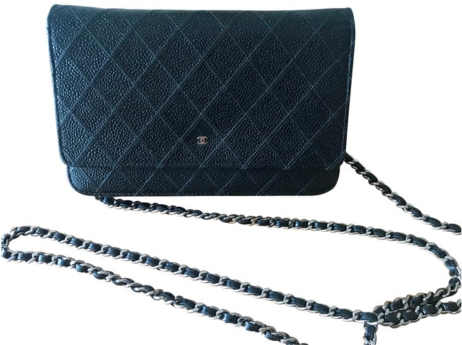 Chanel Wallet on chain Black Leather  ref.87265