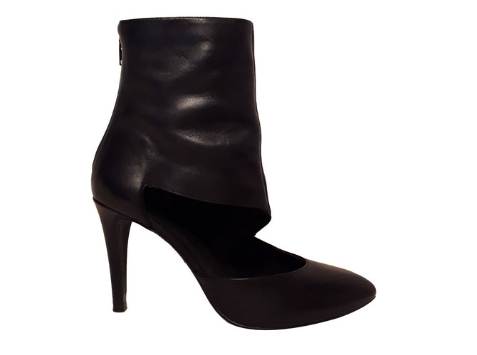 Minelli Boots Black Leather  ref.87275