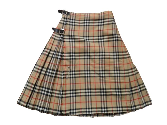 Burberry Vintage skirt Beige Wool  ref.87288