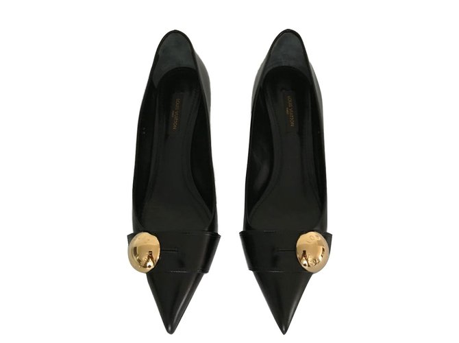 Louis Vuitton Heels Black Leather  ref.87312