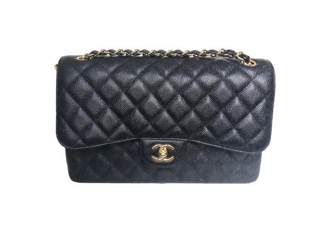 Chanel TIMELESS Black Leather  ref.87381