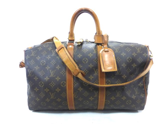 Louis Vuitton Keepall 45 bandoulier monogram Brown Leather  ref.87427
