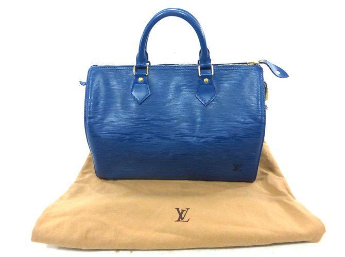 Louis Vuitton Speedy 35 being epi bleu Blue Leather  ref.87445