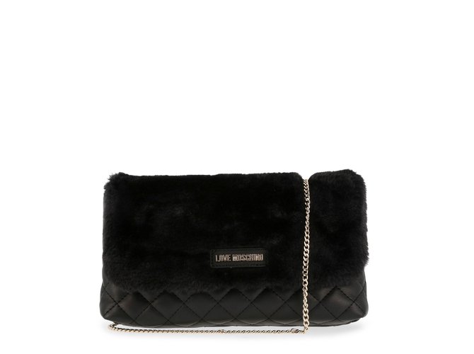 love moschino black clutch bag