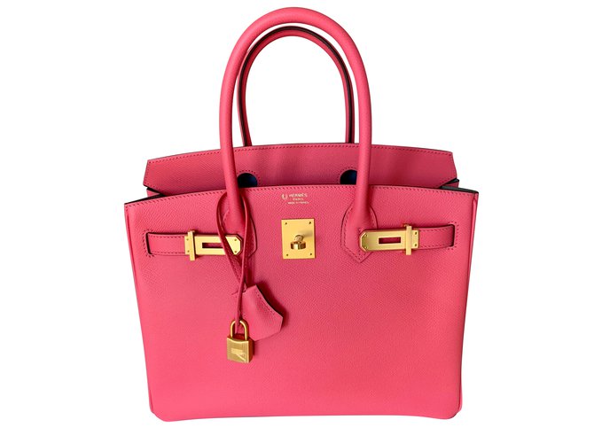 Hermès Sonderauftrag Birkin 30 - Hufeisen Pink Leder  ref.87537
