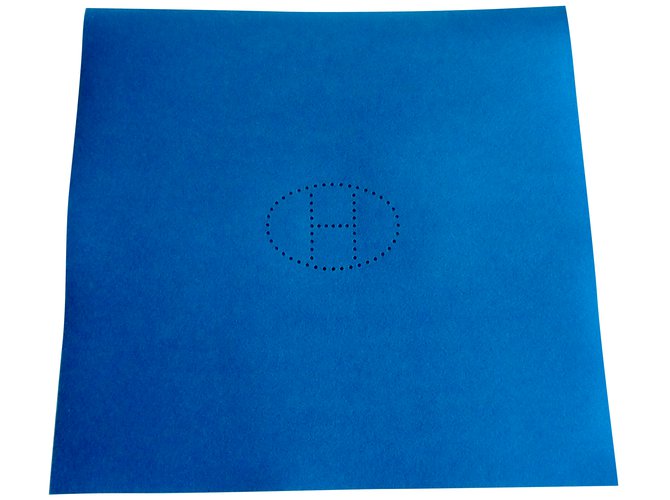 Tapis de Jeux Hermès Laine Bleu  ref.87548