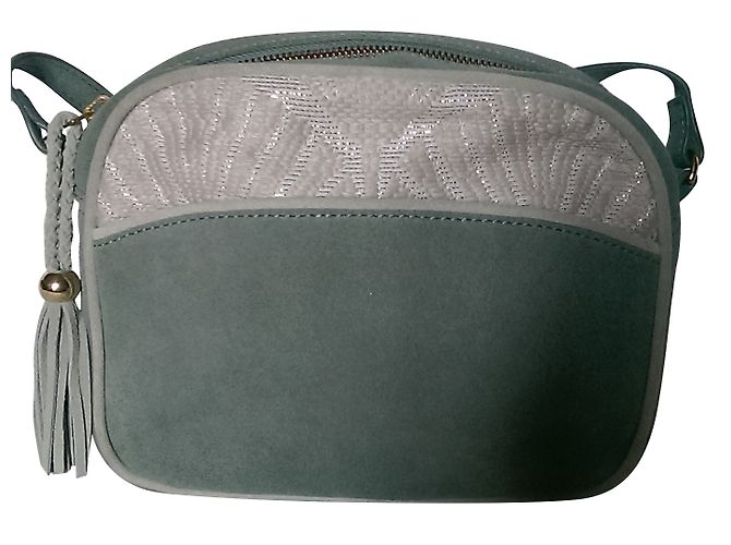 Autre Marque Borsa a mano MARADJI Bonnie verde chiaro e oro in pelle D'oro