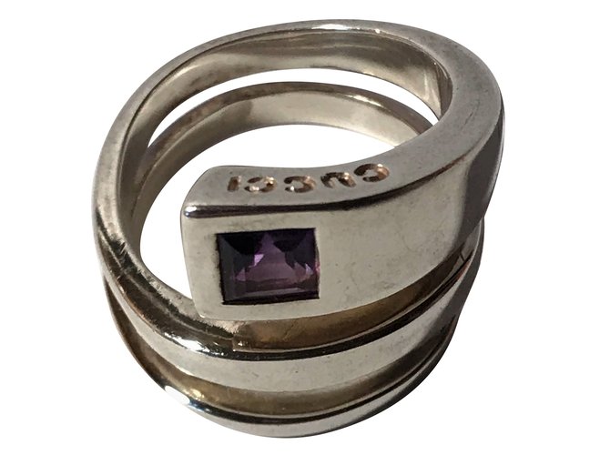 Lindo anel Gucci "Serpentin" em prata esterlina 925  ref.87567